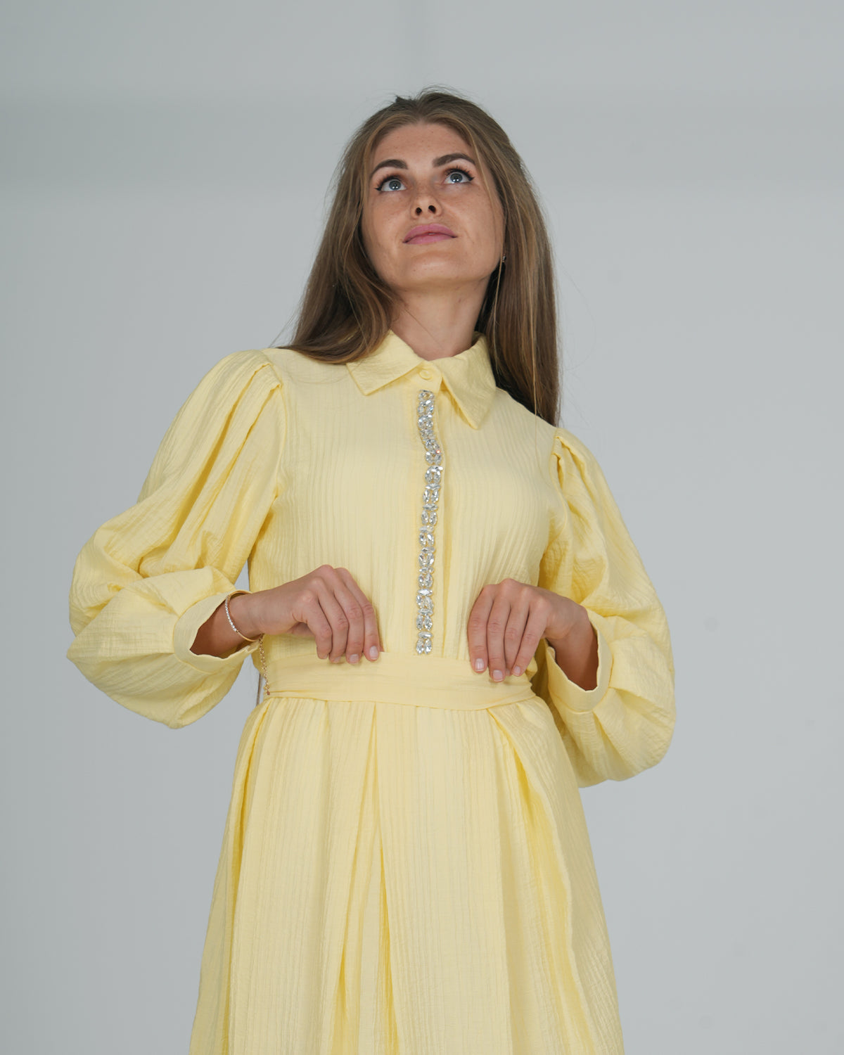 Yellow Embelisshed dress