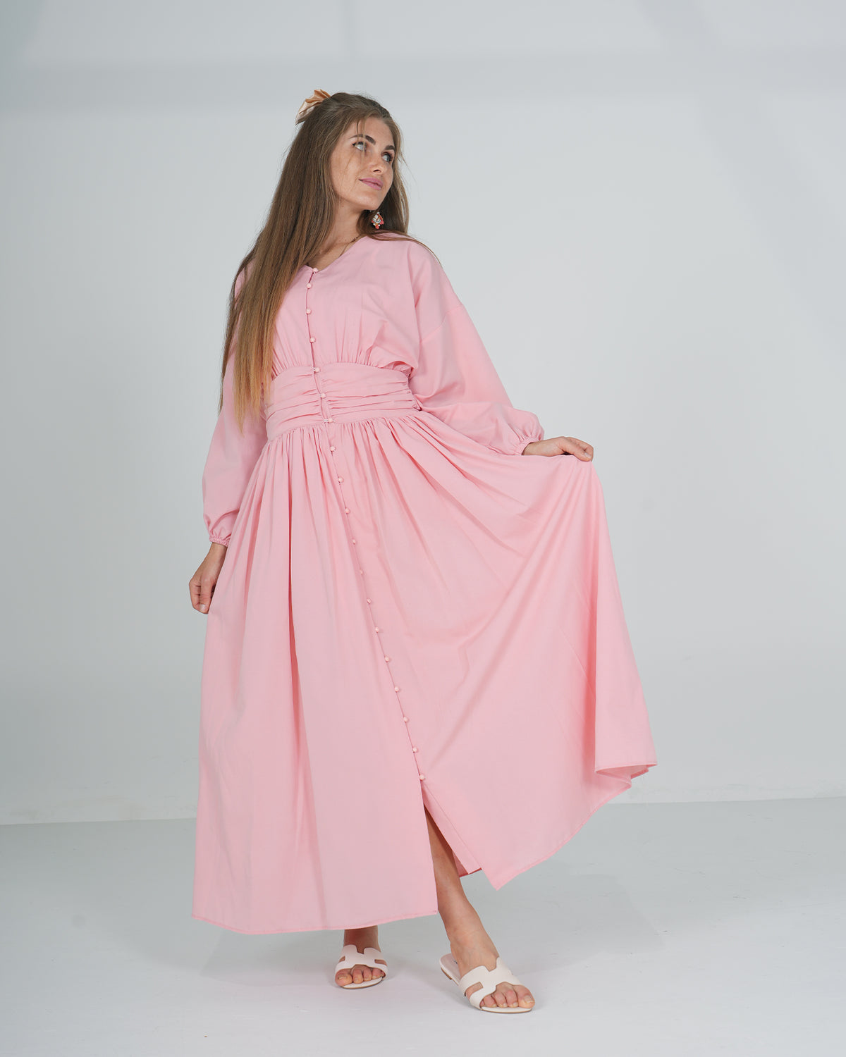 Saumon long sleeve dress