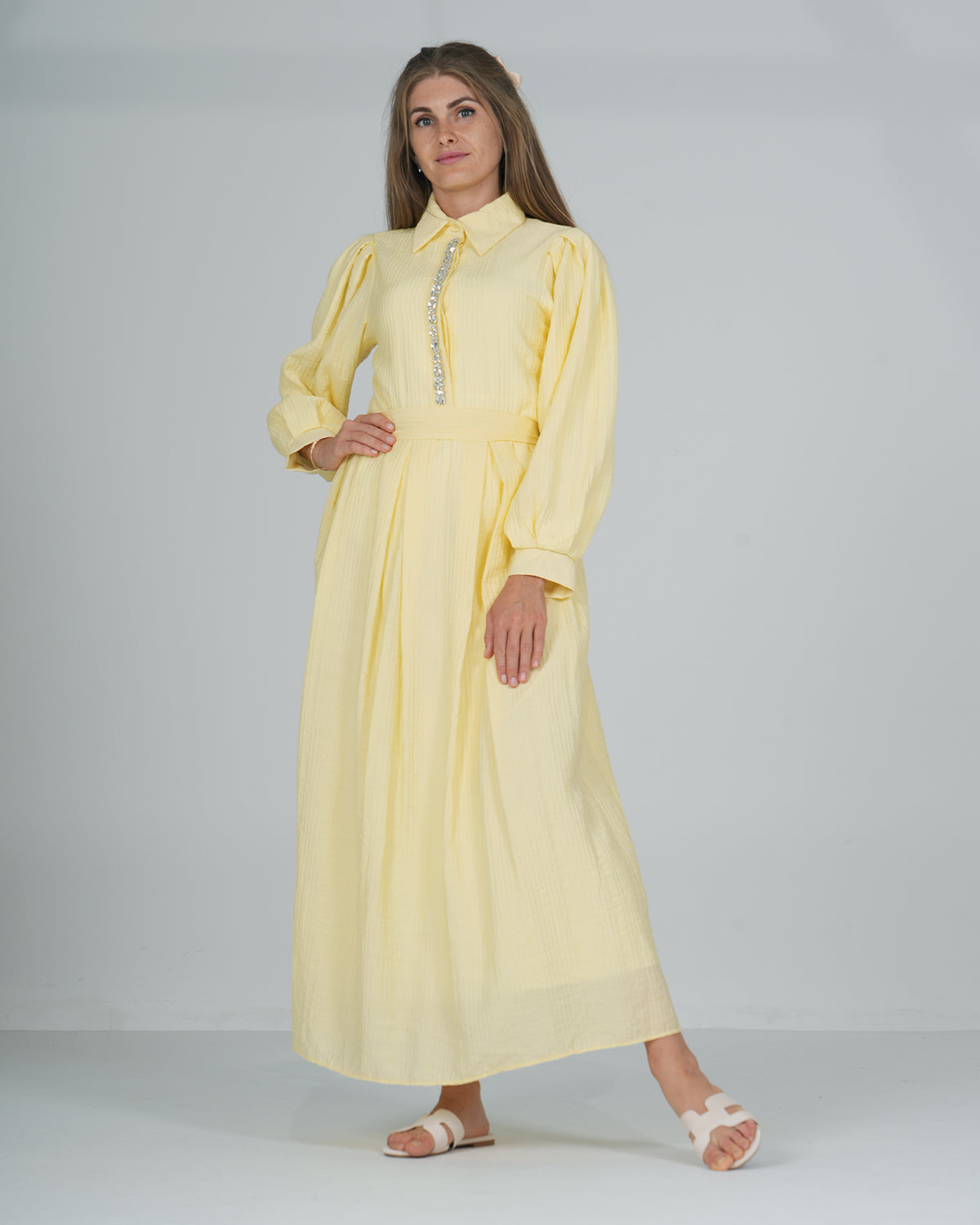 Yellow Embelisshed dress