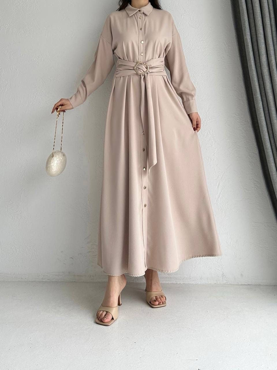 Ursulla Beige dress - Long sleeve