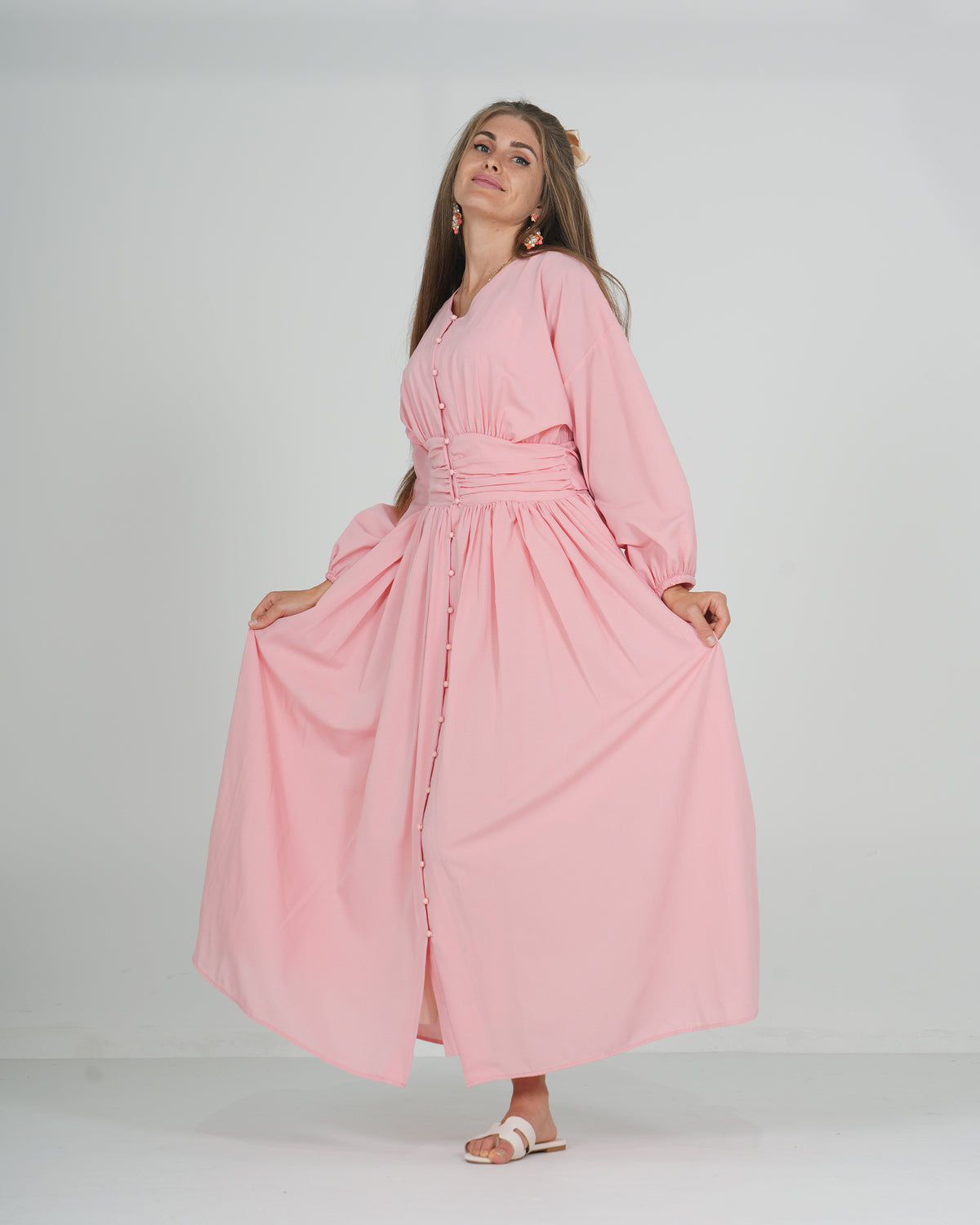 Saumon long sleeve dress