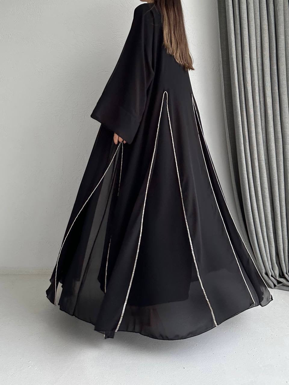 Imperial black abaya with inner dress