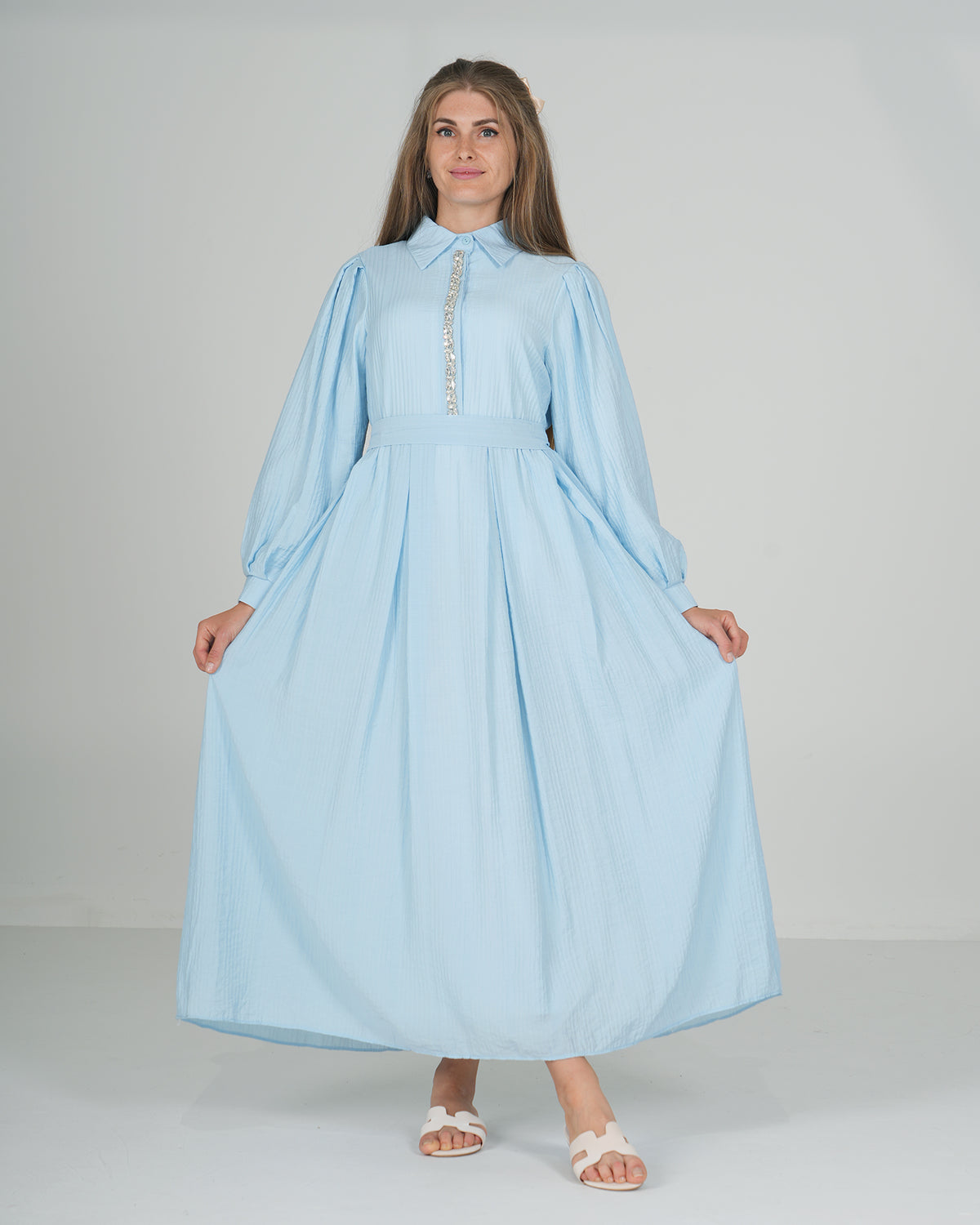 Blue embelisshd dress