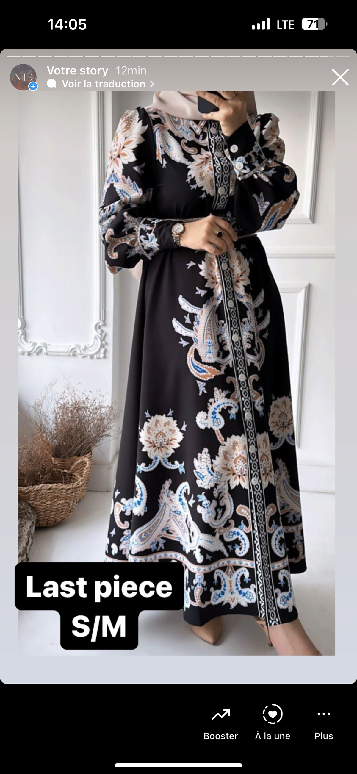 Maxi robe imprimée à manches longues