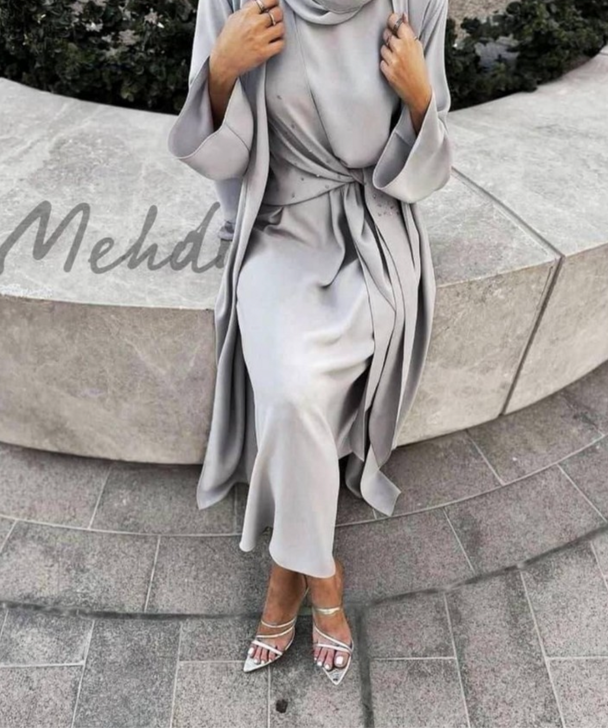 Silver abaya