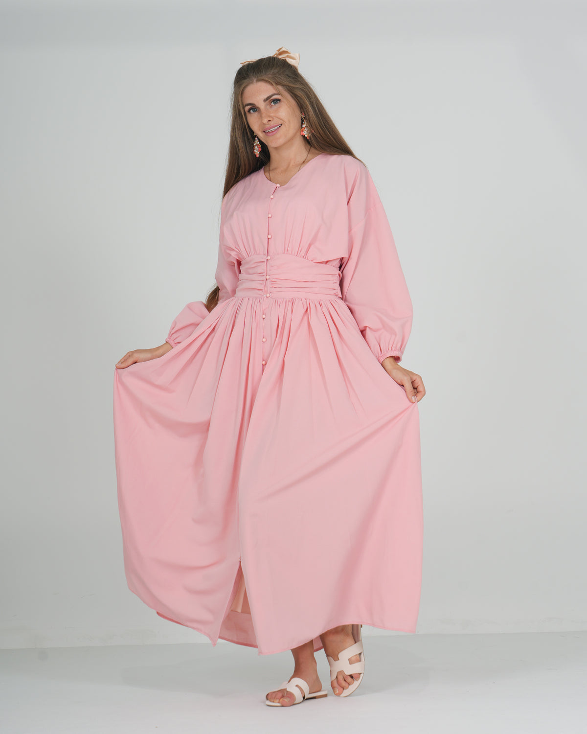 Saumon long sleeve dress