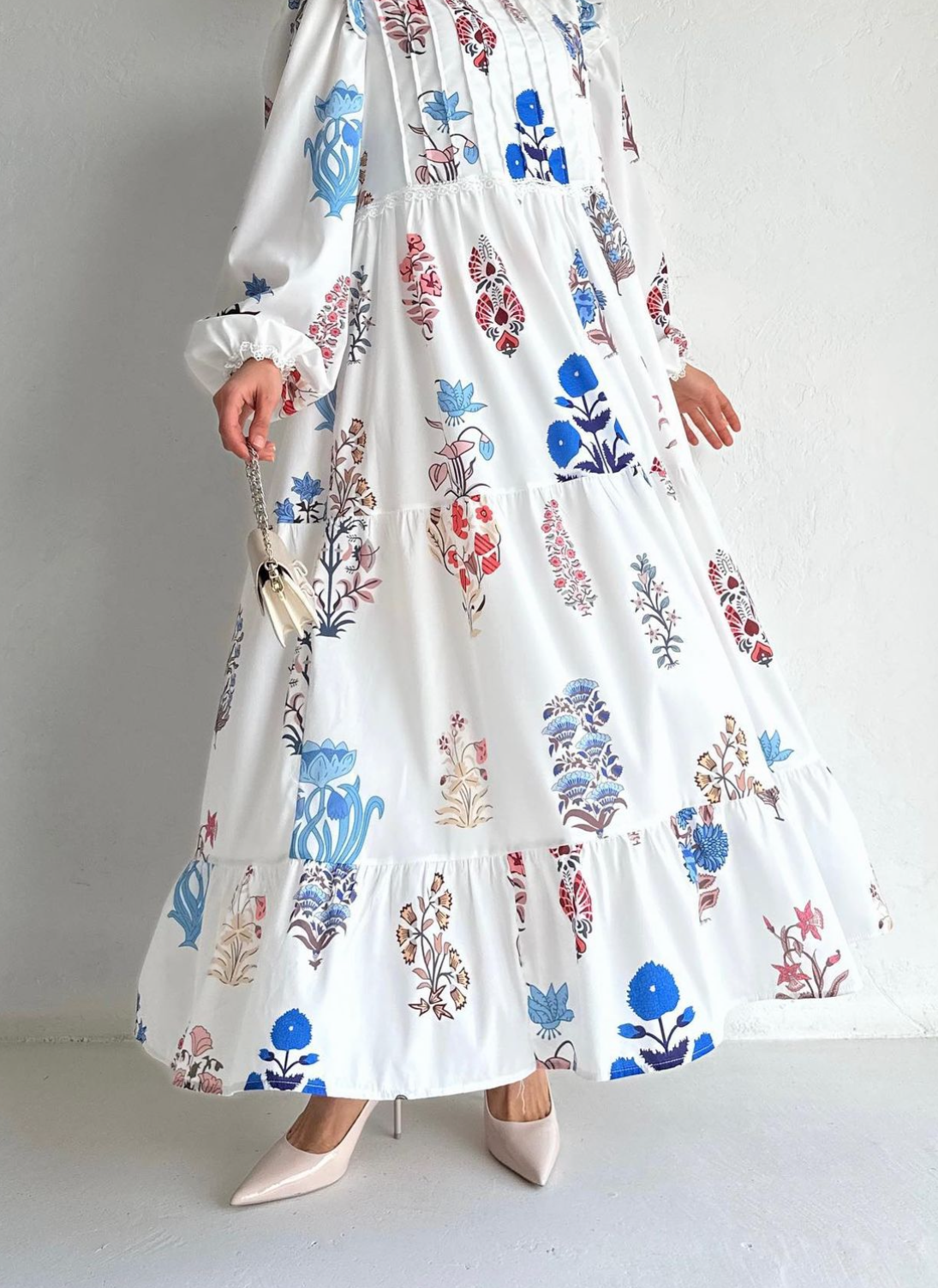 Long sleeve women flower dress