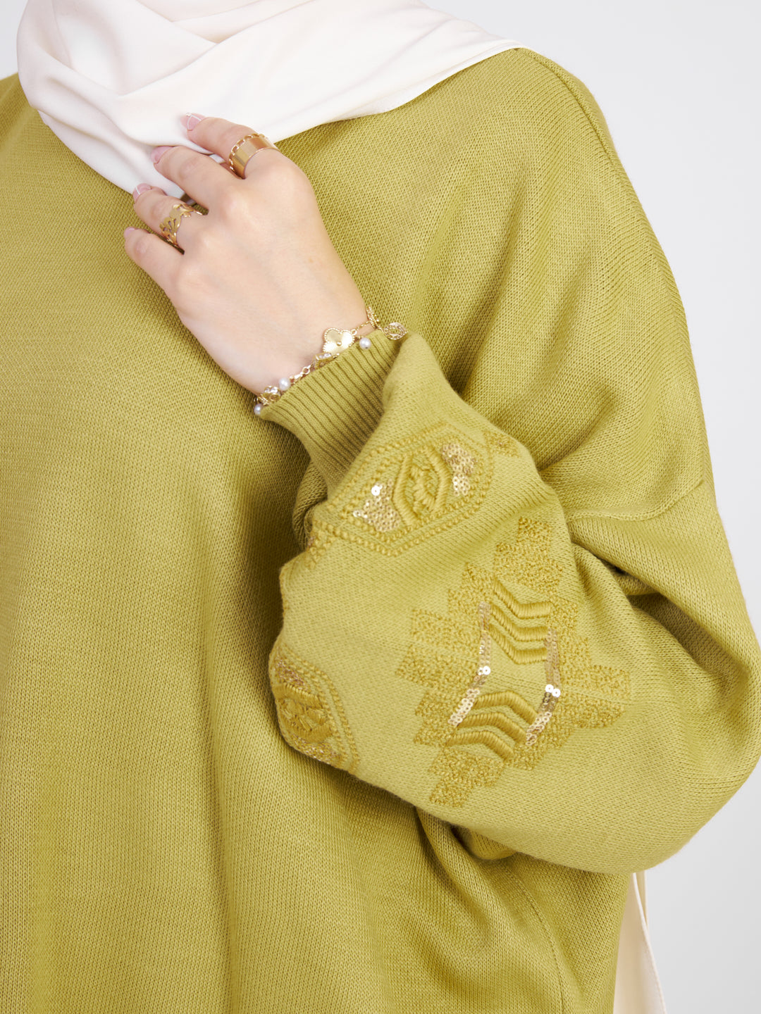 Embellished Tricot co-ord set - Pistachio