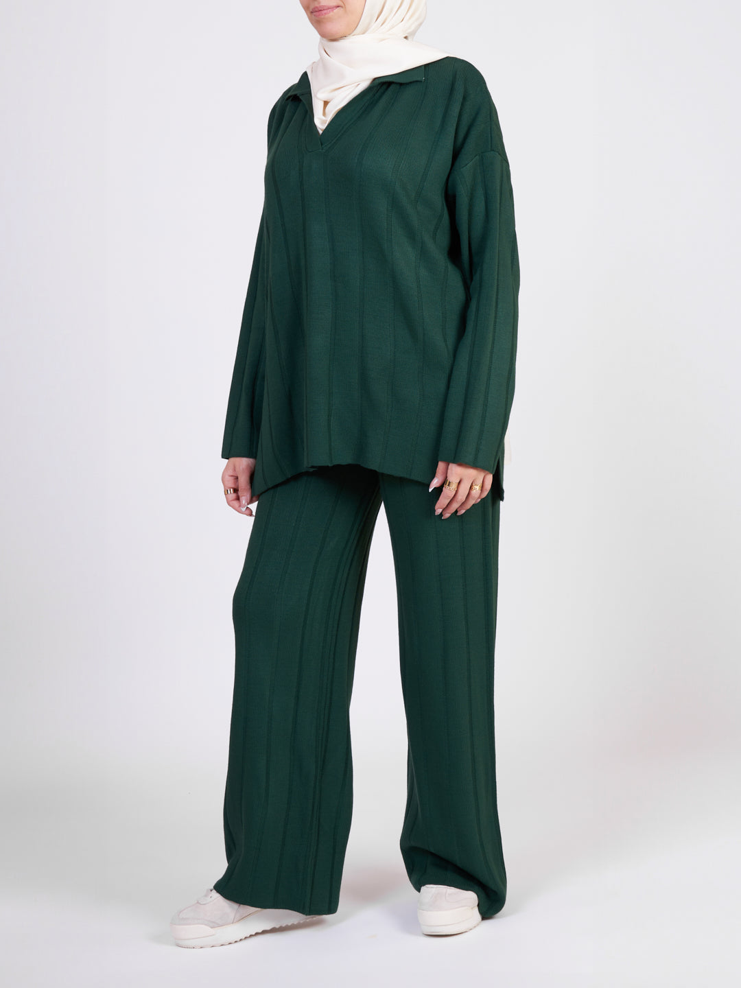 Women's tricot co-ord set - Dark green