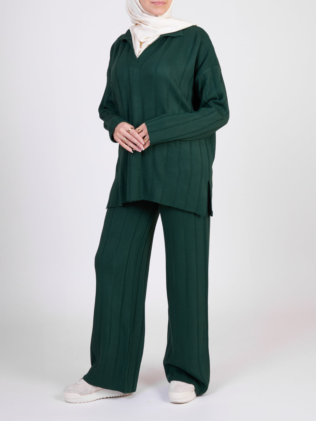 Women's tricot co-ord set - Dark green