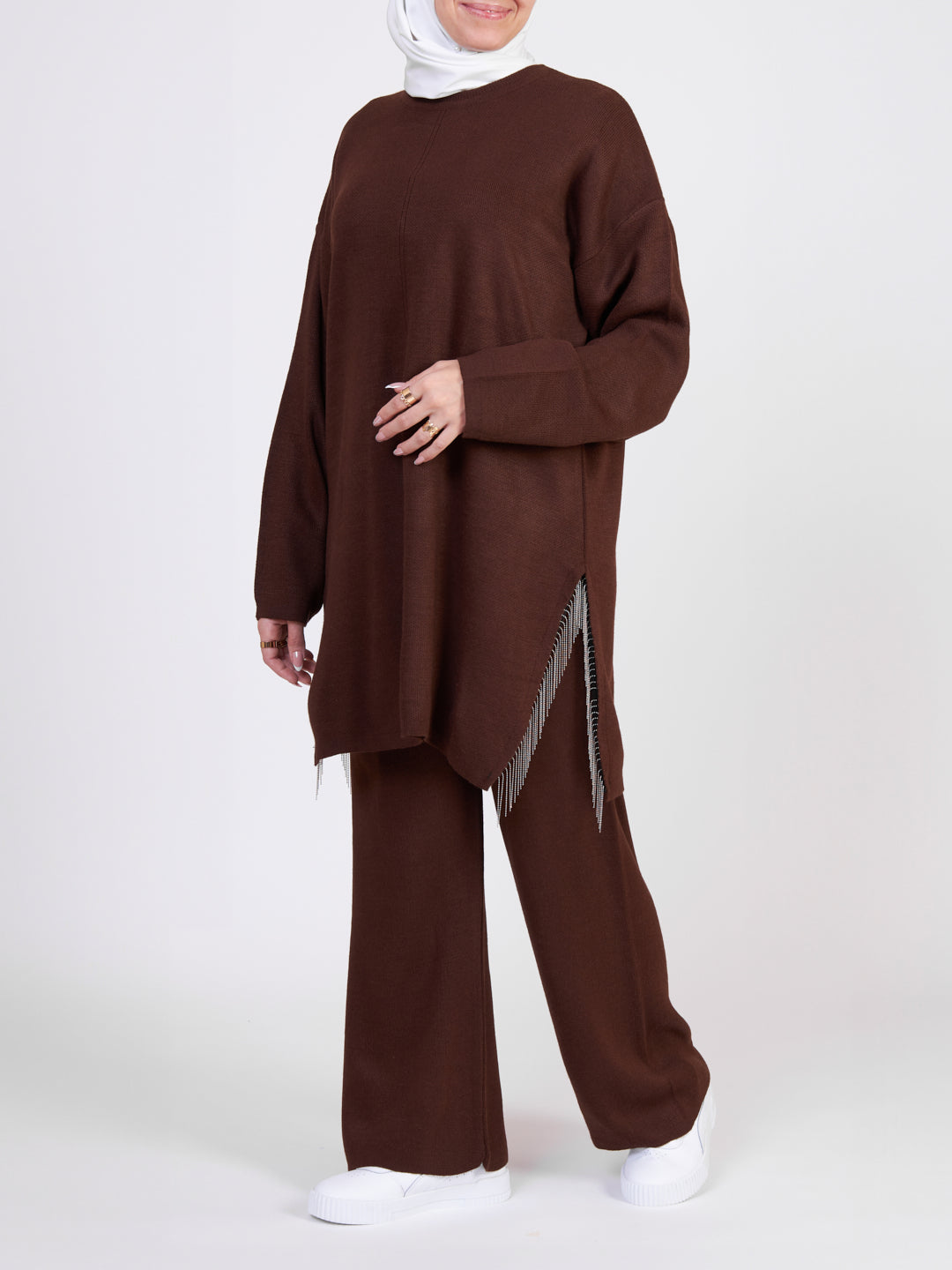 Noudo women's tricot brownco-ord set