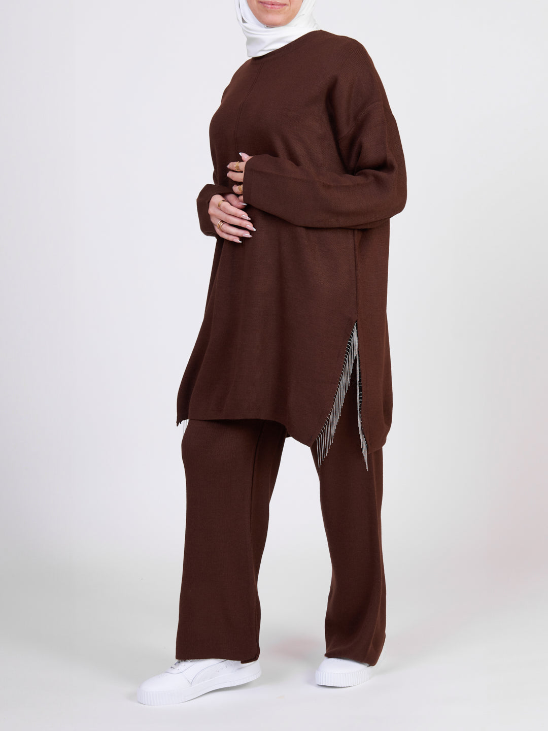 Noudo women's tricot brownco-ord set