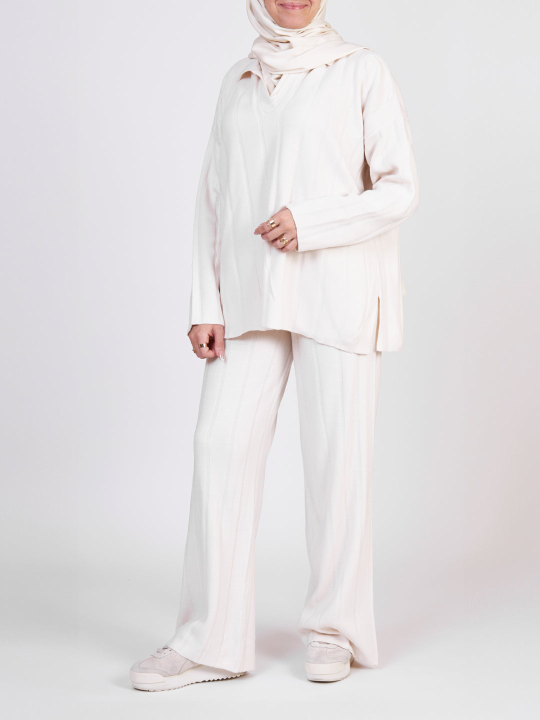 Women's tricot co-ord set - Off-white