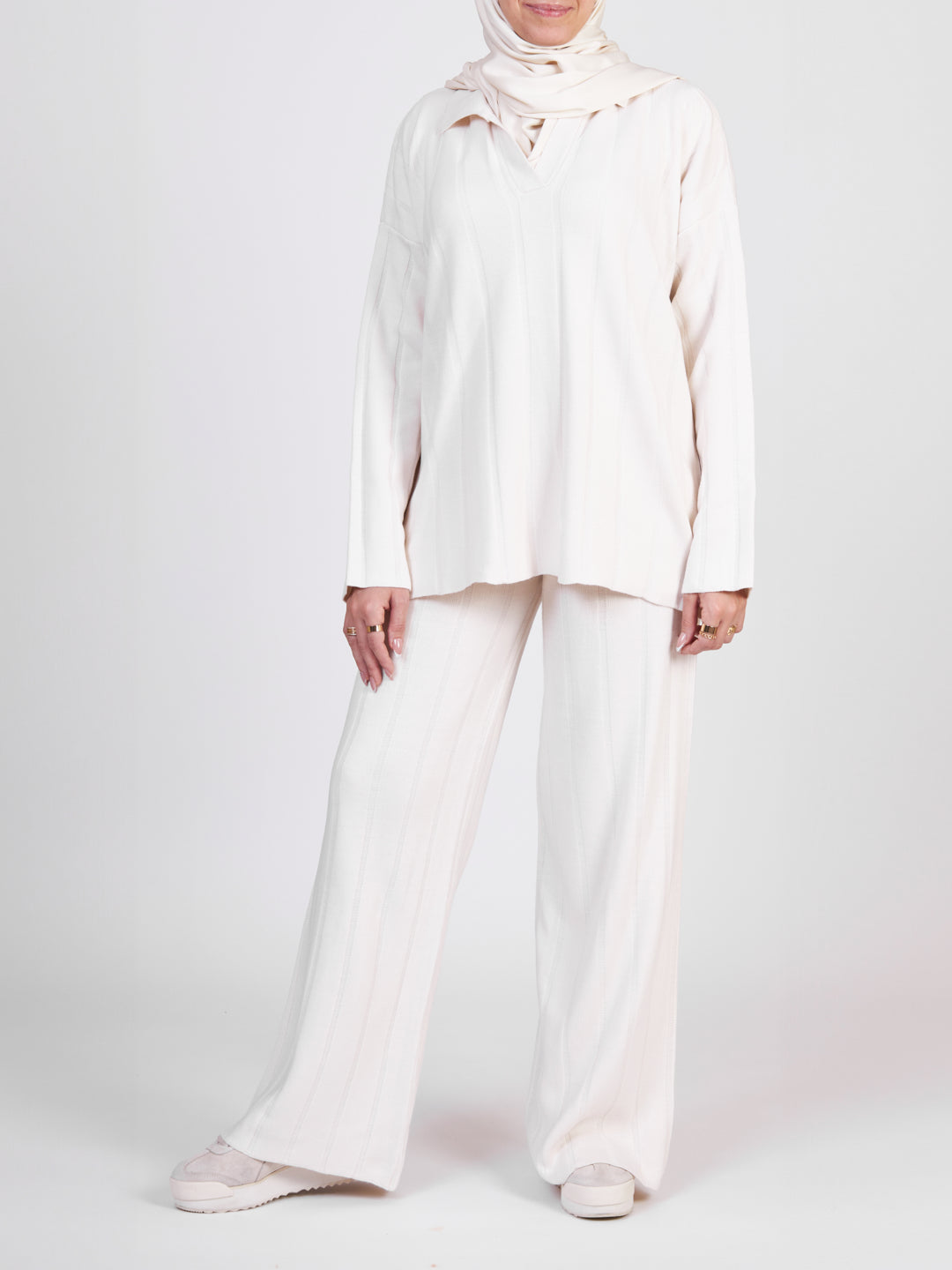 Women's tricot co-ord set - Off-white