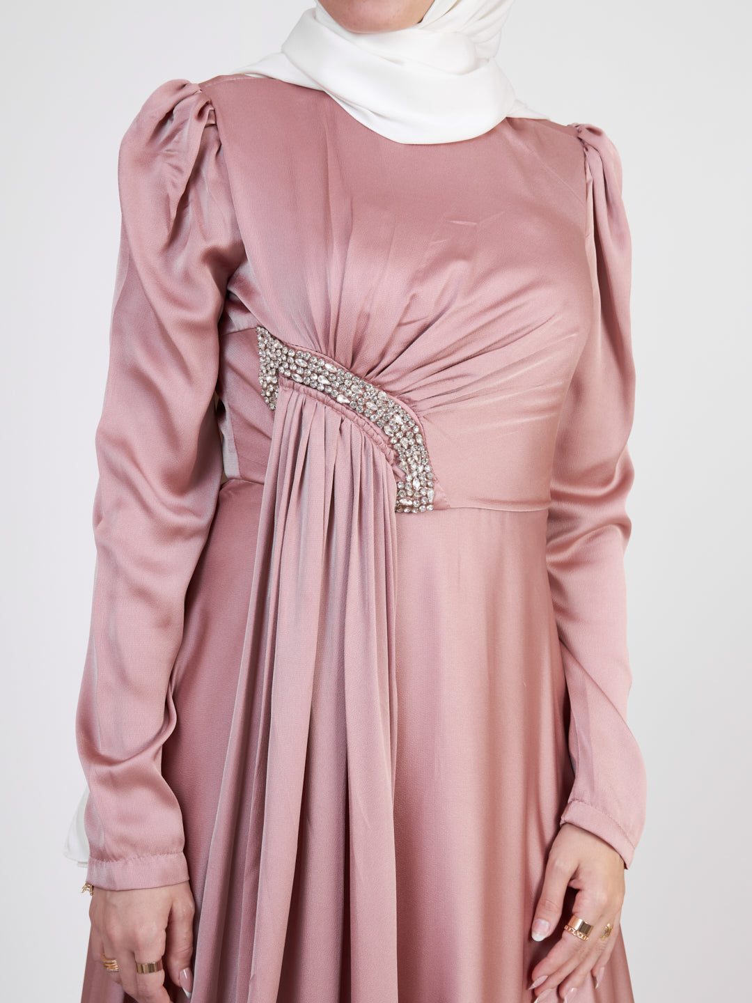 Bella satin evening maxi dress